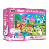 Velké podlahové puzzle - Víly a jednorožci