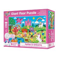 Velké podlahové puzzle - Víly a jednorožci