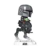 Funko POP Rides DLX: M&G- The Mandalorian w/Grogu in AT-RT
