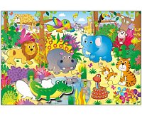 Velké podlahové puzzle – zvířátka v džungli