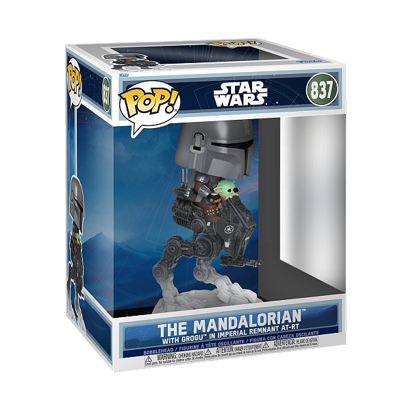 Funko POP Rides DLX: M&G- The Mandalorian w/Grogu in AT-RT