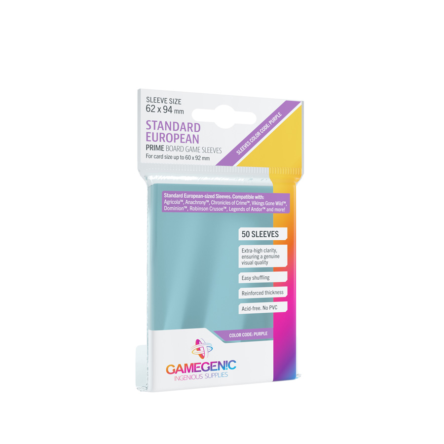 Gamegenic: Boardgame Sleeves PRIME Standard European 62x94 mm GGS10049ML