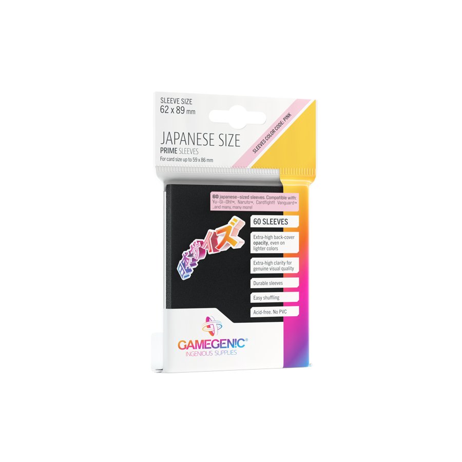 Gamegenic: PRIME Japanese Sized Sleeves Black GGS10116ML