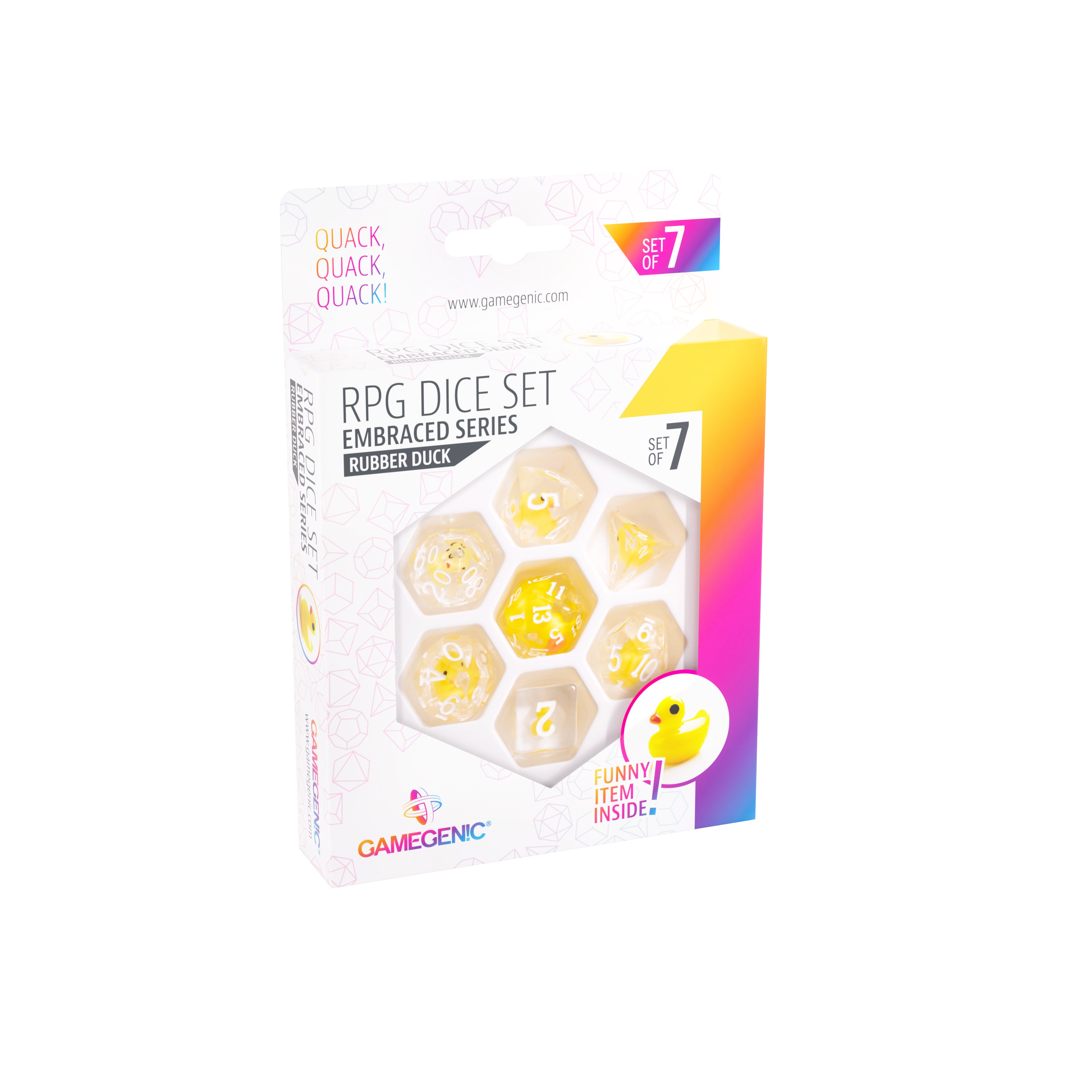 Gamegenic: Embraced Series - Rubber Duck - RPG Dice Set (7pcs) GGS50001ML